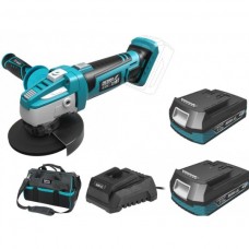 Dedra Set Polizor unghiular 125 mm cu 2 acumulatori Li-Ion 18V 2.0Ah incarcator 60W si geanta de transport